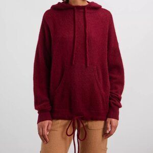 NEW Crush Cashmere Prince Amara Cashmere Hoodie in Burgundy